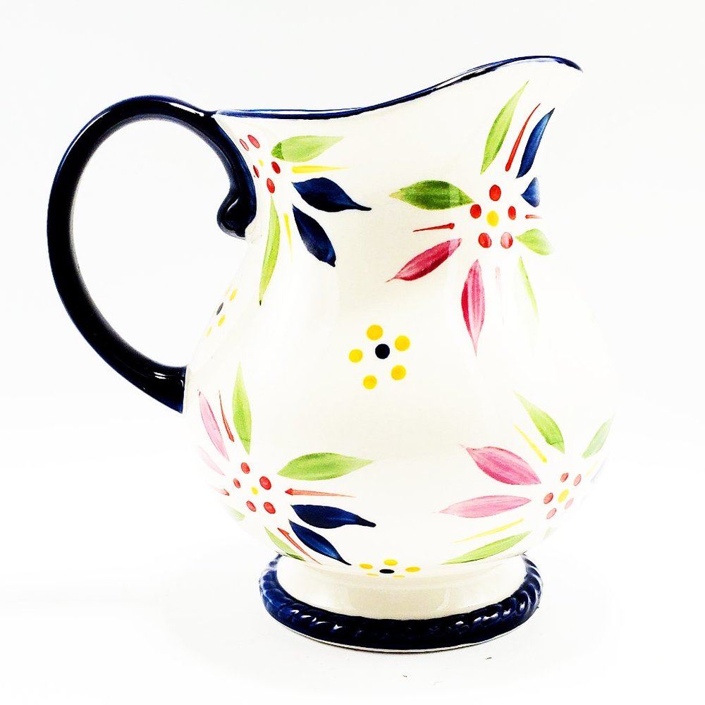 Temptations by Tara Old World Blue 18 oz Pitcher Ceramic Micro & Oven Dishwasher